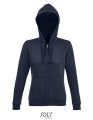 Dames Hooded Sweater Sols Zip Spike French Navy